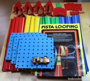 Coches a escala: PISTA LOOPING BASES PUENTES COCHE METEORO FOLLETO VINTAGE